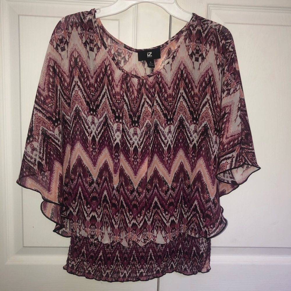 IZ Byer Pink Blouse with Built-In Tank